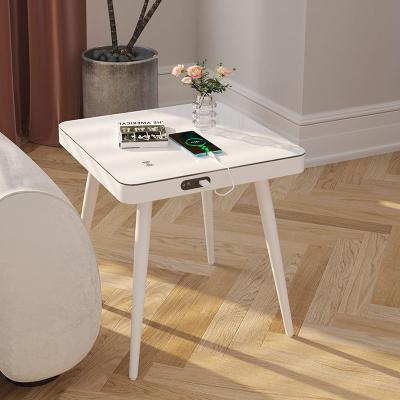 China Modern hot selling living room furniture speaker smart coffee table with speaker and wireless charger side table for sale