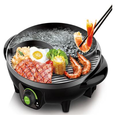 China Liven Aluminum BBQ Electric Grill With Hot Pot for sale