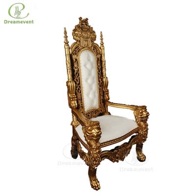 China Luxury European-style royal white throne with armrests hugging the chair assertively the solid wood king chair for sale