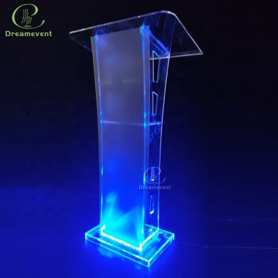 China Best Selling Podium Acrylic Color Elegant Transparent School Lectern Lightweight Acrylic Lectern For Church for sale