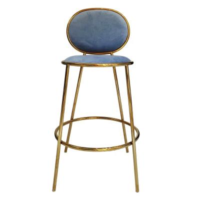 China High Design Stable Royal Back Industrial Steel Velvet Cafe Furniture Purple Chair for sale