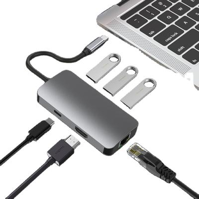 China Convinents China Manufacturer High Quality Hub Type C 6 In 1 Charging Type C Usb Hub for sale