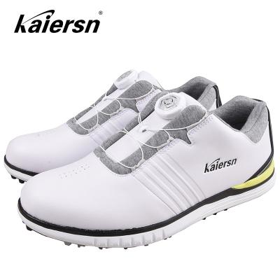 China Wholesale Waterproof Breathable Golf Anti-slip Shoes Waterproof Breathable Golf Spikeless Shoes With Rotating Non-slip Laces Golf Casual Shoes for sale