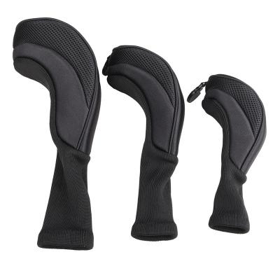 China Wterproof Wholesale 3Pcs/Set Long Neck Golf Club Head Covers Driver Protect Head Cover Number Tag Fairway Wood Cover for sale