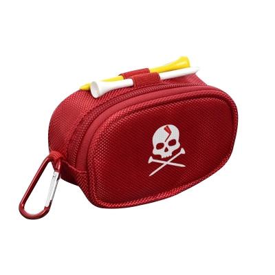 China New Design Polyester Golf Skull Bag Lightweight Waterproof Pattern Golf Ball Bag Small Waist Pocket Accessories Bag With 2 Wooden Tees for sale