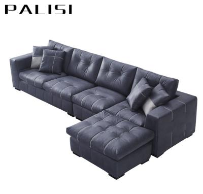 China New Modular Italian Design Hot Sale Microfiber Fabric Latex Seat Top Cushion Ottoman Sofa Set Furniture Modern for sale