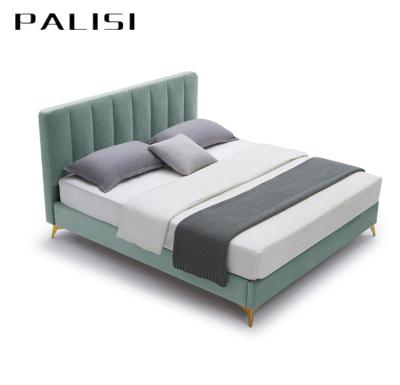 China Modern design & wholesale high quality cheap nordic bed hotel simple design velvet price double bed bed set furniture king size for sale