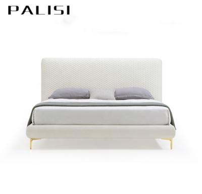 China Modern design & italy high quality design white leather luxury bed customize color embedded modern pu bed bed girl's bedroom furniture for sale