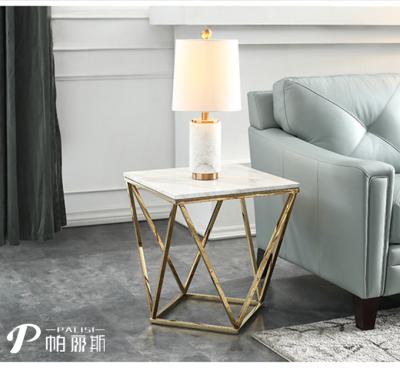 China Top View Light Luxury Marble Gold Furniture Post Modern Design Living Room Center Center Tea Table Set Modern Living Room for sale