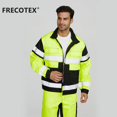 China 85%polyester15%cotton FRECOTEX FR Safety Reflector Winter Work Pest Jacket for sale