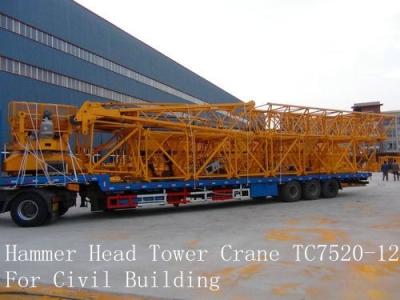 China Kraan van de hamer de Hoofdtoren TC7520-12, voor Burgerlijke Gebouwen, de Fabrikant van de Torenkraan Te koop