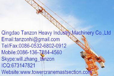 China 10 Tons Building Tower Crane 180m For Construction Bridges TC6512-10 for sale