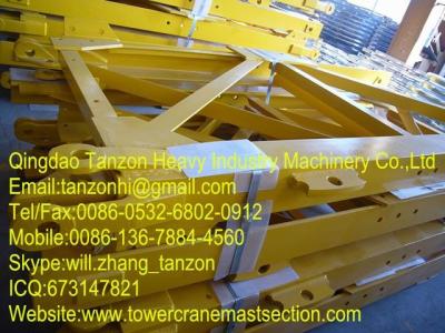 China Split Tower Crane Mast Section , Tower Crane Spare Parts F0 / 23B  Mast for sale