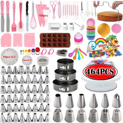 China Sustainable 464 Piece Springform Cake Mold Set Cake Decorating Supplies Party Turntable Cake Mold Set for sale