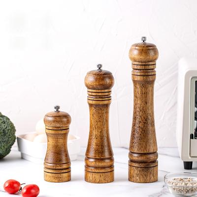 China 5 Inch-10 Inch Wholesale Viable Wooden Herb Spice Hand Powered Mills Pepper Grinder Kitchen Herb and Spice Tools for sale