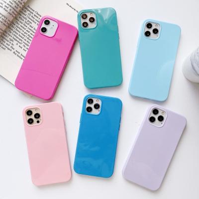 China 2021Brandnew Hot Sale iPhone Case Beautiful Candy Solid Color TPU Material Case For iPhone 7 8 12 mini 11 pro XR max XS max for sale