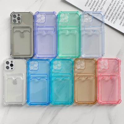 China 2021 Hot Selling Anti-drop Cell Phone Bags Transparent TPU Card Slot Back Cover Case For iPhone 11 pro Max XR XS Max for sale