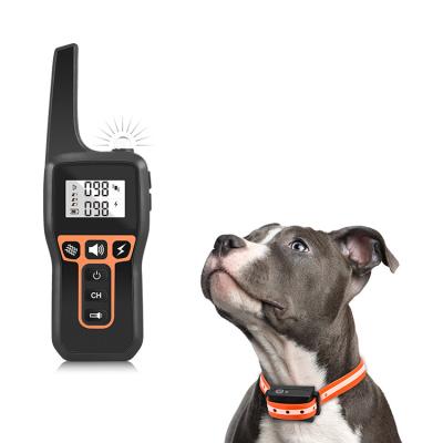 China Durable Waterproof Electric Rechargeable Anti Bark Dog Shock Training Bark Collar Dog Shock Training Bark 1000m With Remote for sale