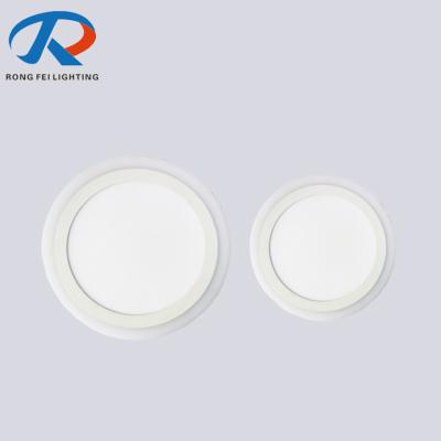 China Commercial Pure White Surface Round Led Panel Light 18W 24W Double Color en venta