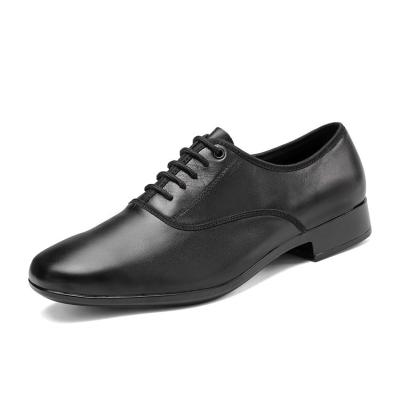 China Custom Made Genuine Cowhide Mens Cowhide Leather Latin Dance Shoes Wear Resistant Latin Black Shoes for sale