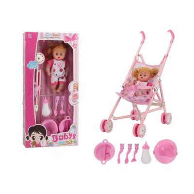 China Plastic Baby - Doll With Carriage Toy Set With Parts Small Baby Toy 12inch/14inch for sale