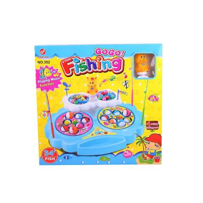 China Battery Operated Go Fishing Toys With 4 Music Tray Fish Board Play Game Fishing Toy Indoor Music Set Plastic Toys For Baby for sale