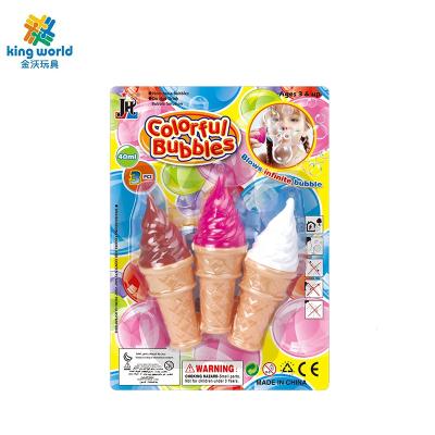 China Colorful Bubble Water Outdoor 40ml Cute Bubble Shape Ice Cream Soap Water Blowing Play Toys Cheap Price for sale