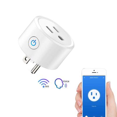 China USA Tuya Smart Life Google Home Standard Remote Control Amazon Alexa WiFi Wireless USA Mini WiFi Smart Plug for sale