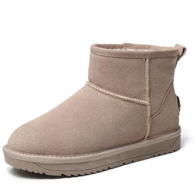 China Fashion Trend 2021 Winter Fashion Thickened Warmth Cowhide Fabric Anti-slip Oxford Soles Increased Snow Boots Women for sale