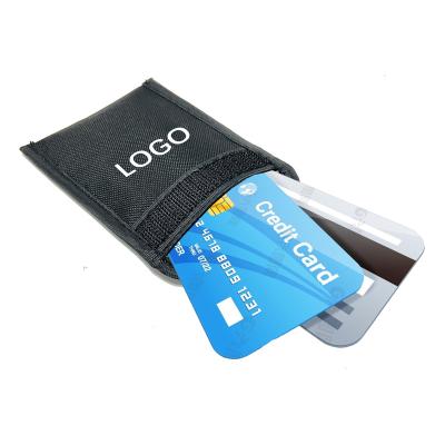 China ALL Sell Well New Type Brush Anti-theft Black Polyester Custom ID Card Holder for sale