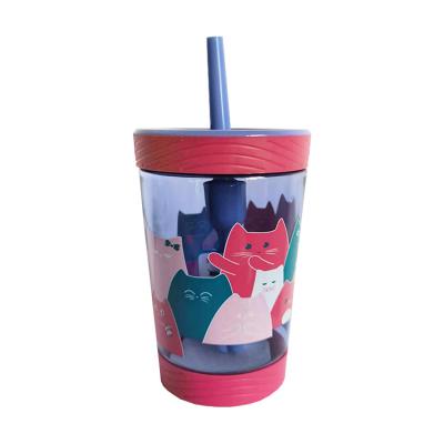 China 2021 Leak Proof Viable Hot Sale Children's Pp Straw Cup Plastic Water Cup With Straw for sale