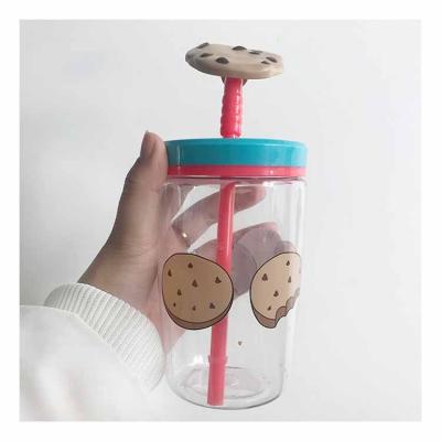 China Viable Straw Cup Silicone Cup With Straw Funny Children' S Straw Lid And Straw Tumbler for sale