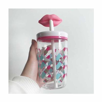 China Straw Cup Drink Cup With Straw Lid Tumbler Cups With Straw In Bulk high quality funny kids viable for sale