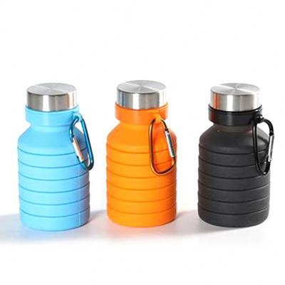 China 2021 Collapsilbe Silicone Bottle Hot Selling 500ml Viable Free Sport Water Bottle Collapsilbe Outdoor Bottle for sale