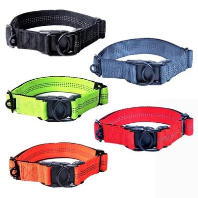 China Viable Bright Colors Reflective Nylon Dog Collar With Anti Rusting Metal Buckle For Small Medium Large Dogs for sale