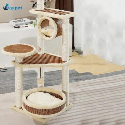 China Factory Price Latest Design Multiple Size Simple Happy Pet Scratcher Cat Tree for sale