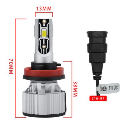 China Classic aluminum motorcycle headlight super bright lampada led h4 6500lm 60W led H8 H9 led headlight bulbs H11 for sale