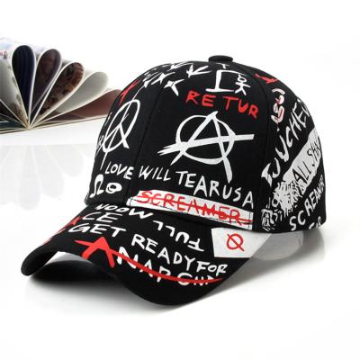 China Designer Fashion Graffiti Printing JOINT Hats For Men And Women Sun Shade Soft Outdoor Baseball Caps for sale