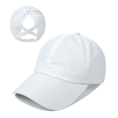 China New JOINT ladies spring and ponytail outdoor sunshade hat adjustable breathable quick-drying mesh hat for sale