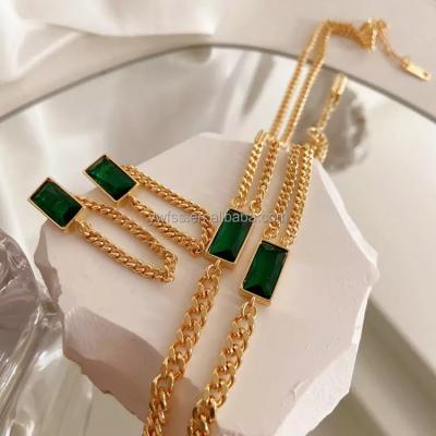 China European and American casual/sports luxury brands fashion earrings bracelet necklace green suit free shipping for sale