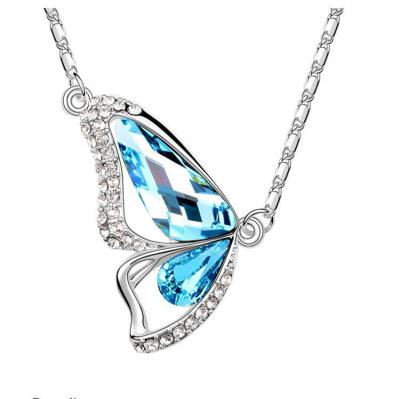 China FASHIONABLE Crystal Necklace Austria Europe and USA Wholesale Hot Selling Butterfly Pendant Ornaments for sale