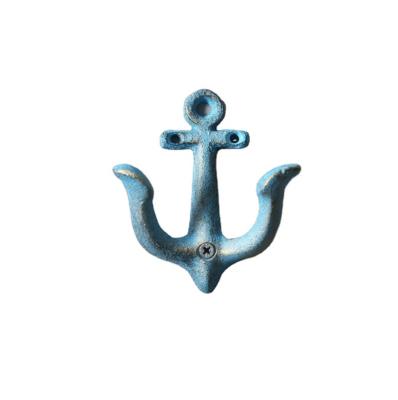 China Europe Style Antique Iron Anchor Hook Metal Wall Hangs Rustic Coat Hook For Decoration for sale