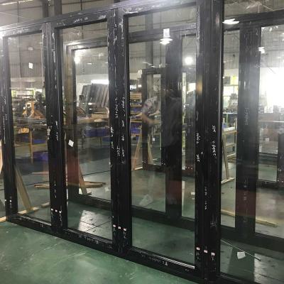 China Folding Screen bifold aluminum folding door with  panel profile frame small with glass doors for sale