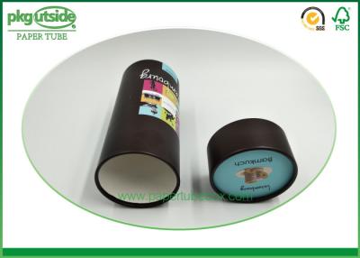 China Black Kraft Paper Tube Packaging , Custom Logo Cardboard Tubes With Lids for sale