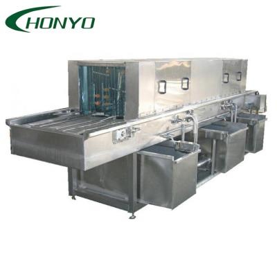 China Food Processing Workshop Device Induction Auto Shake Cleaning Turnover Basket Automatic High Pressure Cleaning Device for sale