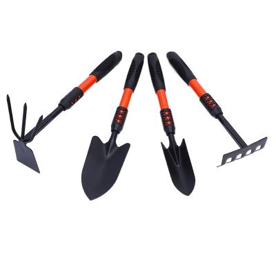 China Flower Planting and Transplanting Four-piece Rake Household Multifunctional Gardening Dual Function Flower Planting Tool Shovel Potted Planting Set for sale