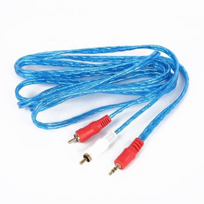 China High Quality Transparent Multimedia Aluminum 3.5mm Male Stereo To 2 RCA Male Audio Adapter Cable for sale