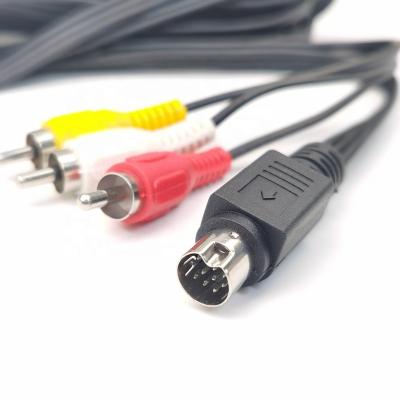 China 3RCA DVD Player to 10 Mini Pin DIN Audio Video Cable for sale