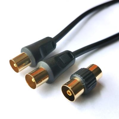 China CCS/OFC OFC Conductor ROHS 9.5mm TV Antenna Male To Male 3c2v Cable With Adapter for sale