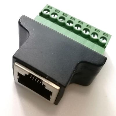 China RF RJ45 Female To 8 Pin Screw Term Block Terminal Connector for sale